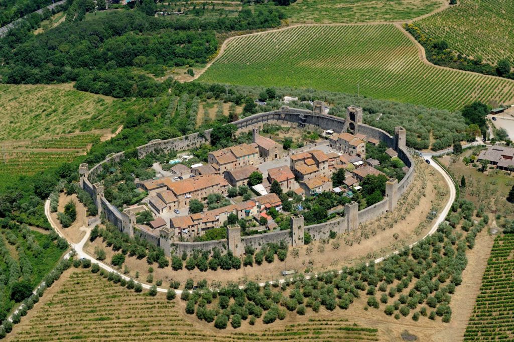 Vista aérea de Monteriggioni. Foto: Marinari Stefano.